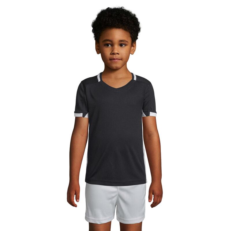 T-Shirt Classico com contraste para criança/adolescente Preto / Branco