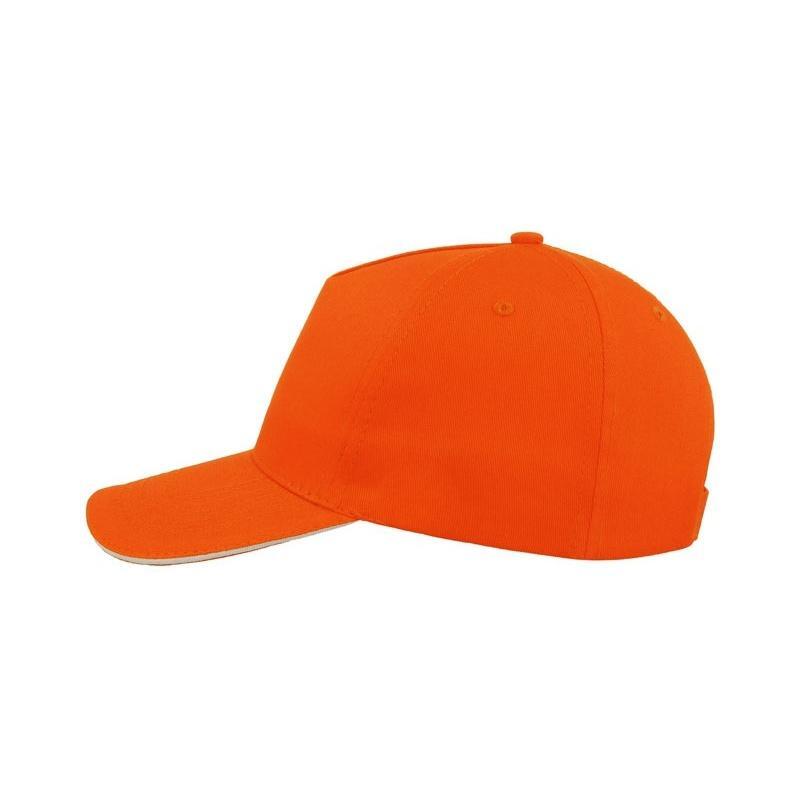 Gorra de 5 paneles diseño sandwich modelo Start 5 Naranja 3/4