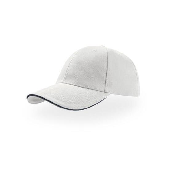 Casquette Sandwich En Coton Épais Mixte (Blanc / Bleu Marine)