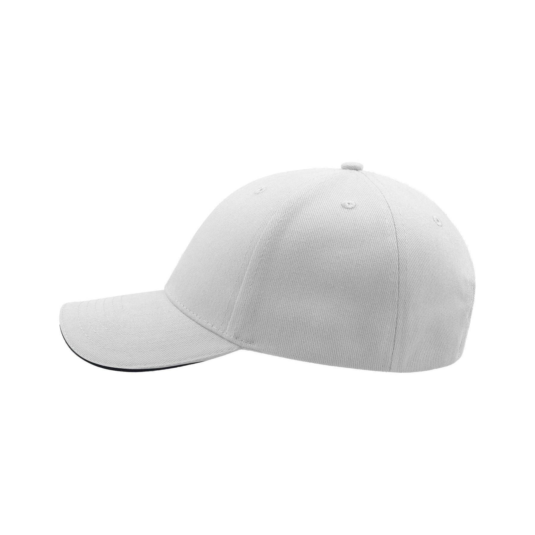 Casquette Sandwich En Coton Épais Mixte (Blanc / Bleu Marine) 3/4