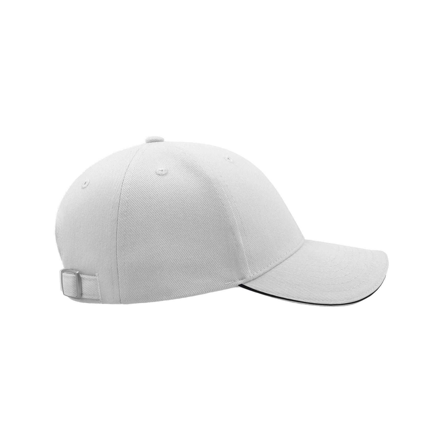 Casquette Sandwich En Coton Épais Mixte (Blanc / Bleu Marine) 4/4
