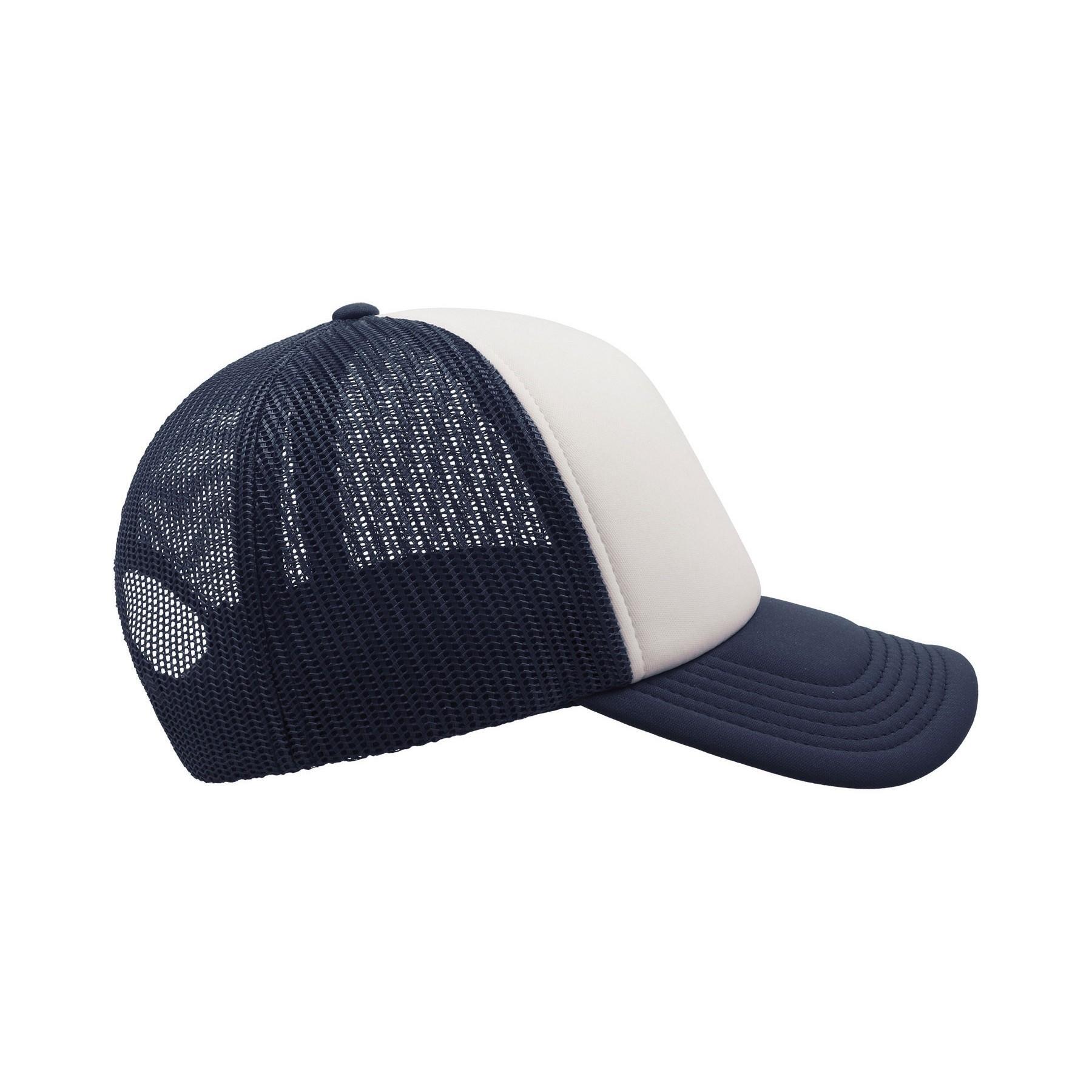 Gorra de 5 paneles estilo Trucker modelo Rapper Azul marino/ Blanco 4/4