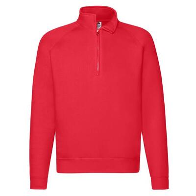 Unisex premium sweatshirt met kwart ritssluiting voor volwassenen (rood)