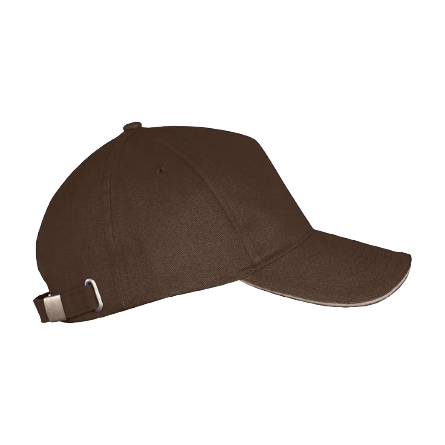 Long Beach 5 Paneel Baseball Cap (Chocolade) 3/4