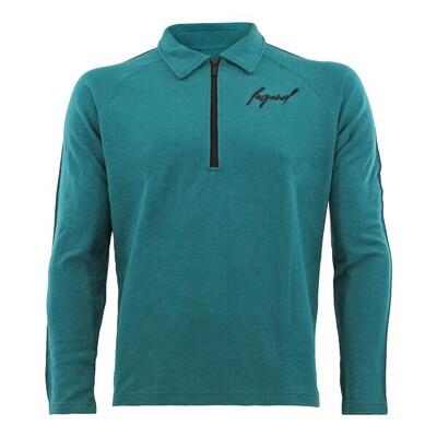 Sweater la luxe lounge half zip petrol heren/dames katoen fitness en hardlopen