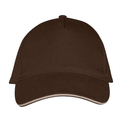 Long beach 5 paneel baseball cap (chocolade)