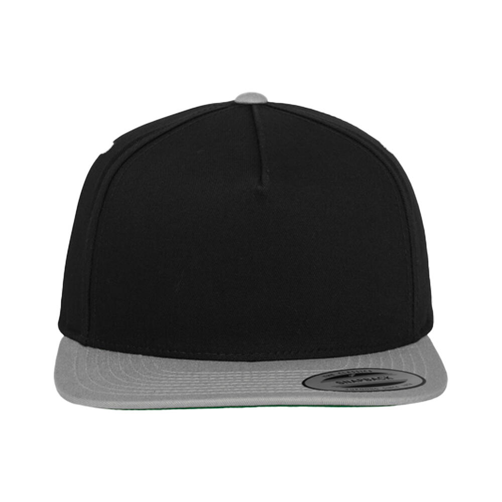 "Classic" Snapback Mütze 5 Segmente Damen und Herren Schwarz/Silber 3/3