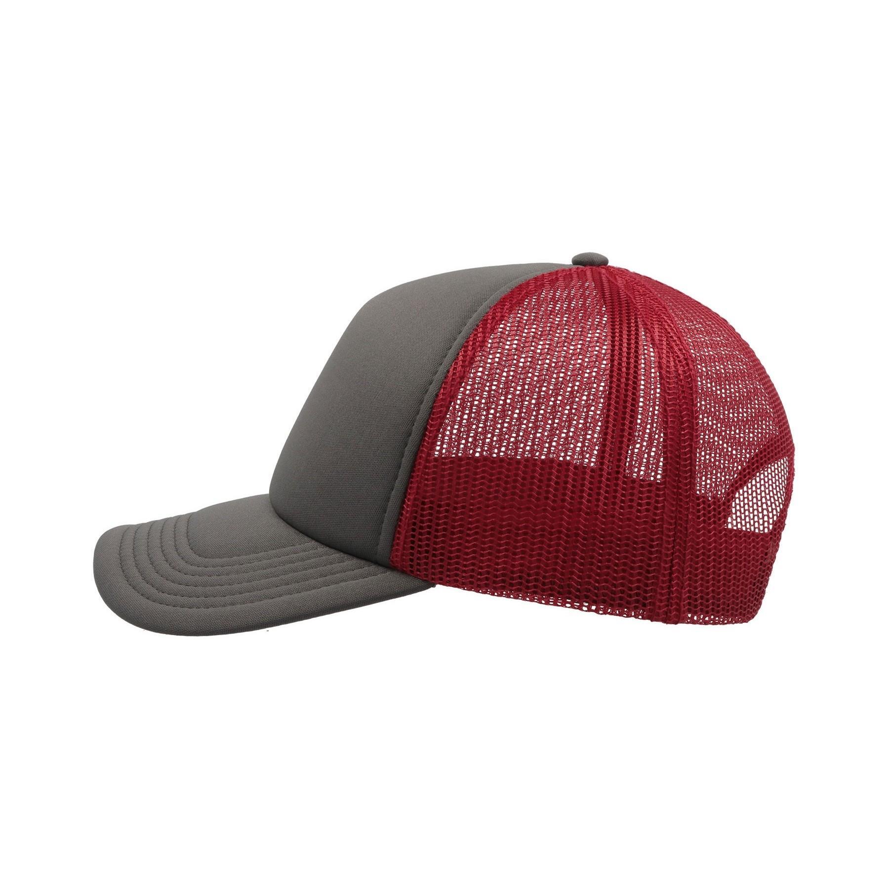 Casquette Style Trucker RAPPER Mixte (Gris / Rouge) 3/4