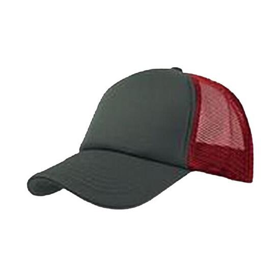 Rapper 5 Panel Trucker Cap (Grijs/Rood)