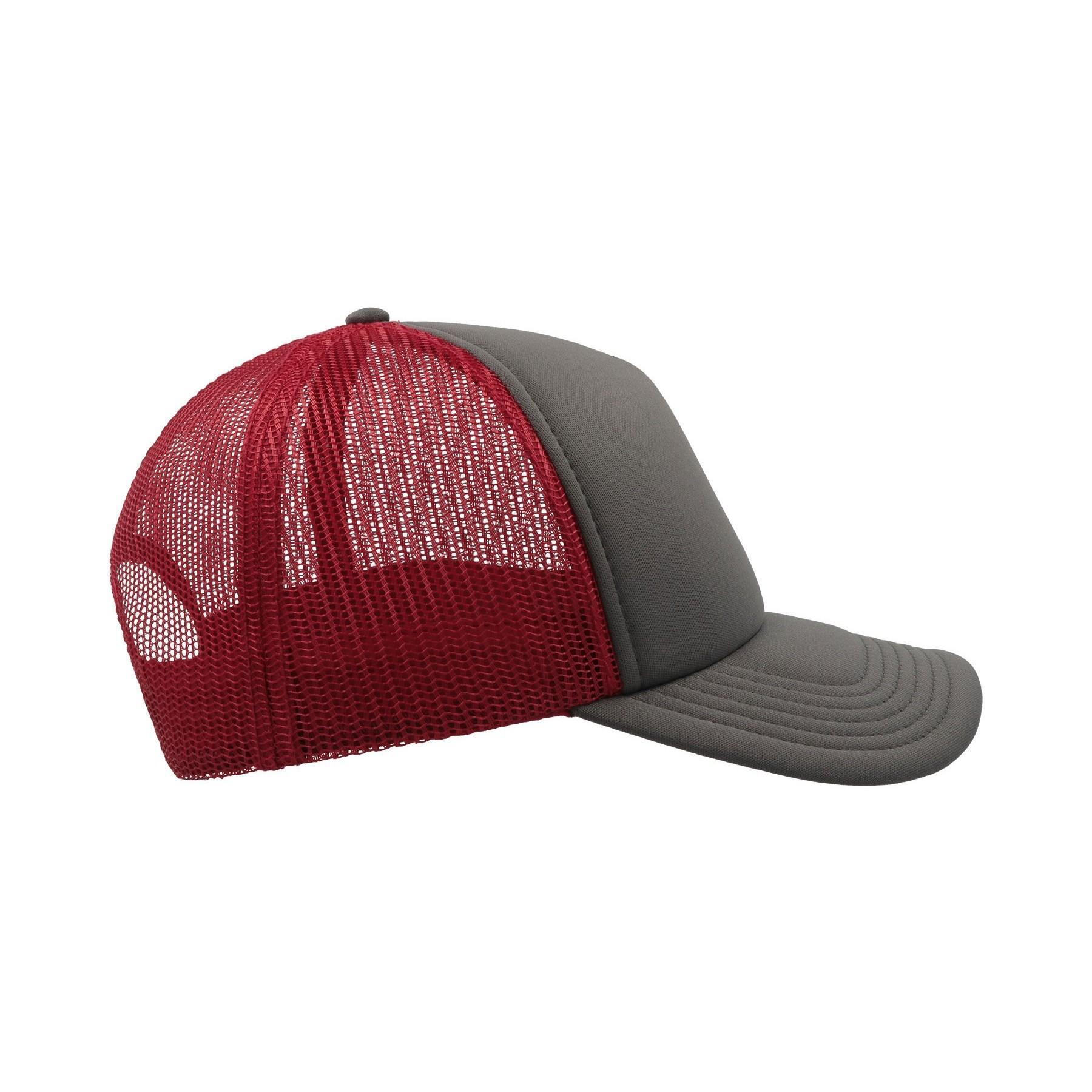 Casquette Style Trucker RAPPER Mixte (Gris / Rouge) 4/4