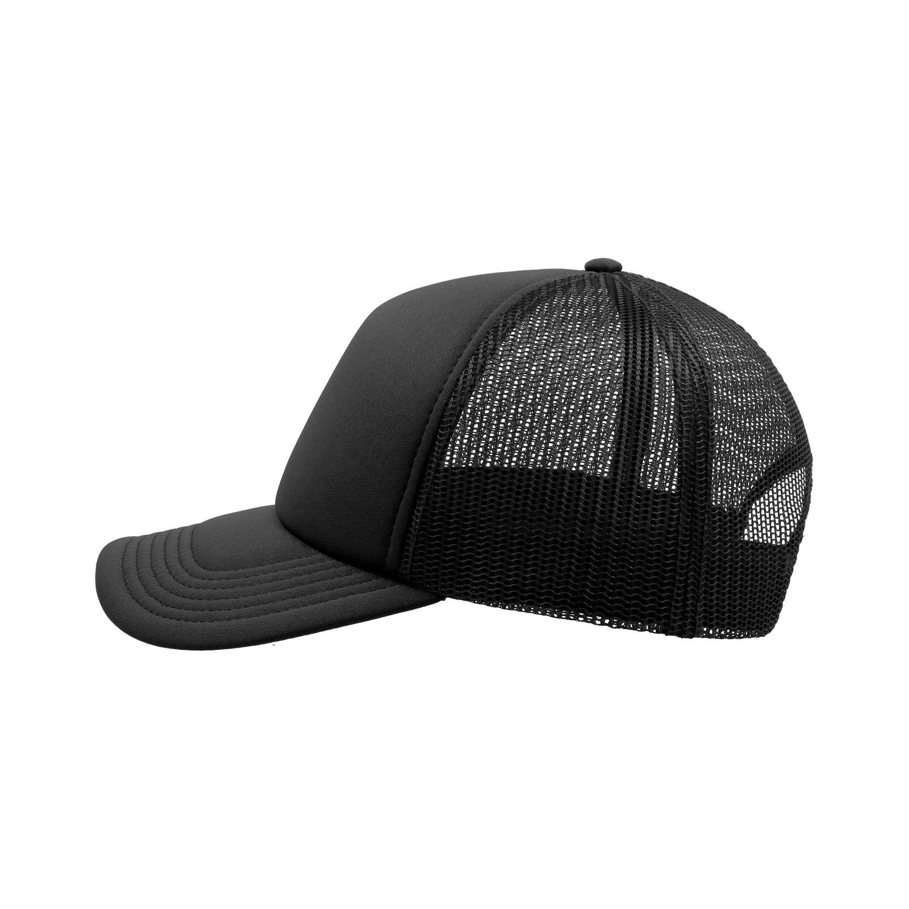 Gorra de 5 paneles estilo Trucker modelo Rapper Negro/Negro 3/4
