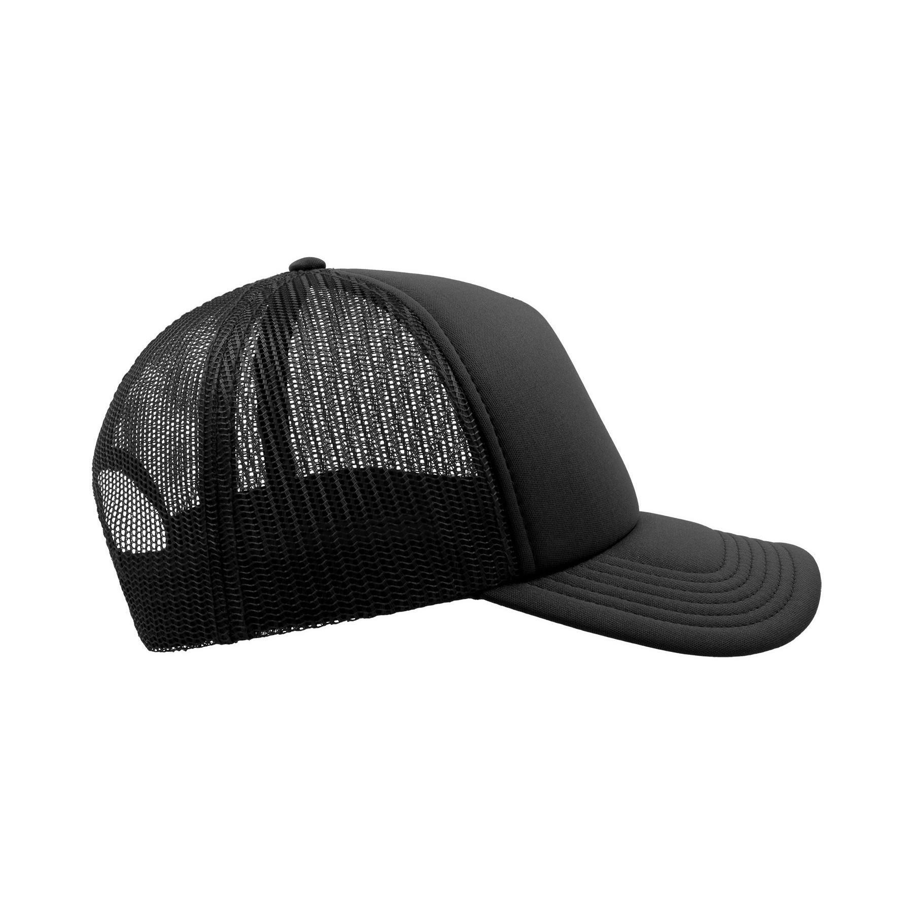 Gorra de 5 paneles estilo Trucker modelo Rapper Negro/Negro 4/4
