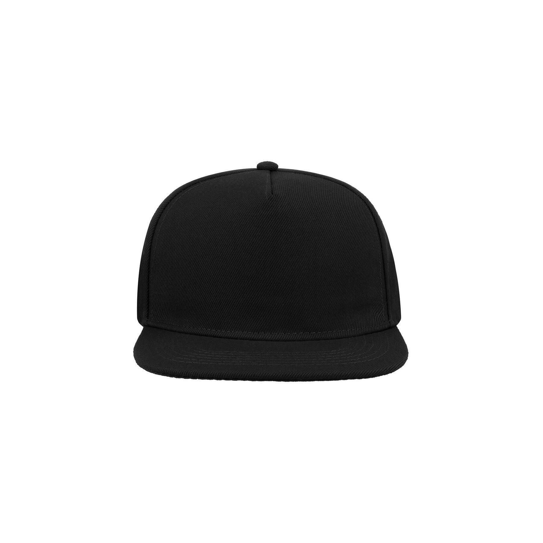 Gorra de 5 panles y visera plana Negro 3/3