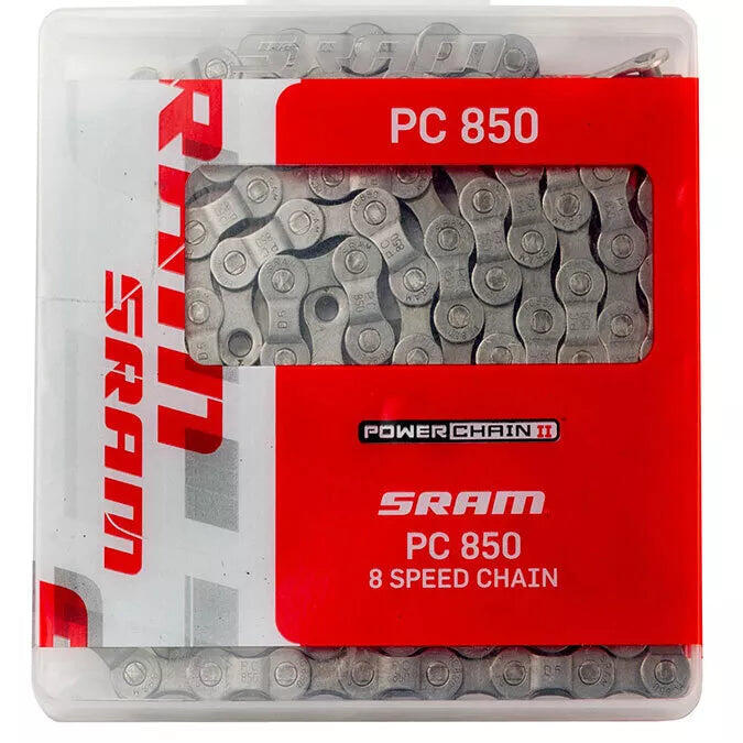 SRAM PC850 Road MTB Cycle Chain PowerLink 114 links 310g - 7/8 speed Grey