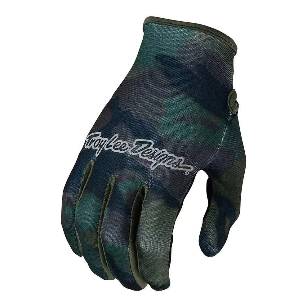 Troy Lee Designs Flowline Brushed Camo Army Green Gloves