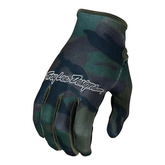 Troy Lee Designs Flowline Geborsteld Camo Legergroen Handschoenen