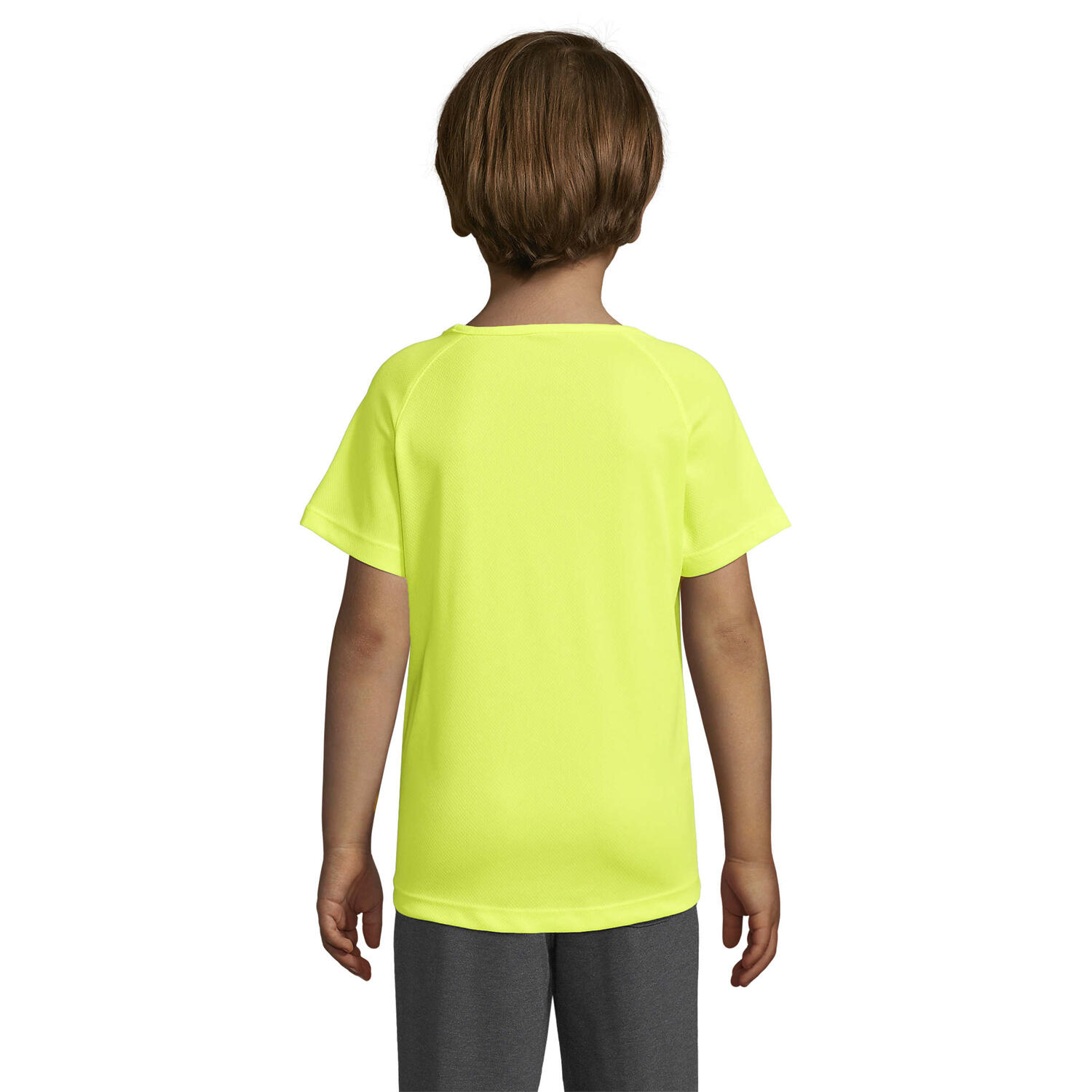 Camiseta Sporty Raglan para Niños/Niñas Amarillo Neón 2/3