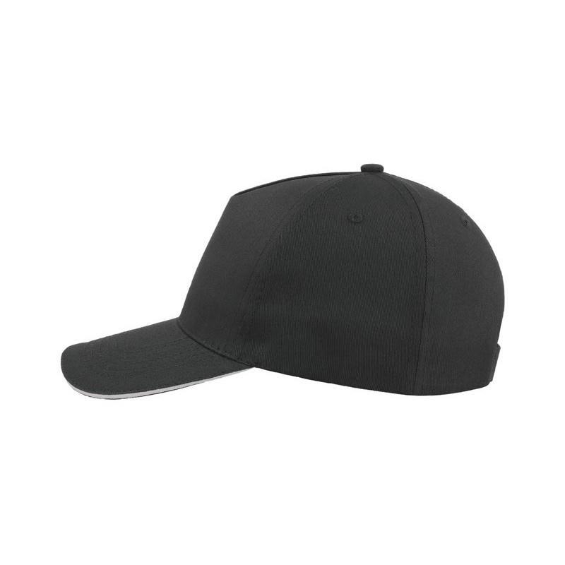Gorra de 5 paneles diseño sandwich modelo Start 5 Azul marino/ Blanco 3/4