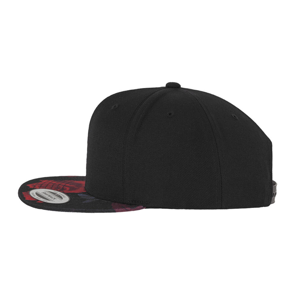 Snapback Mütze Damen und Herren Schwarz/Rot 3/4