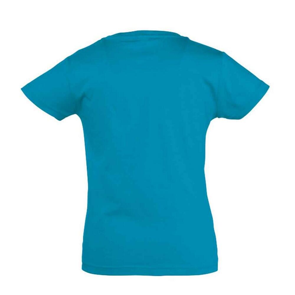 Tshirt GIRLIE CHERRY Enfant (Turquoise Pâle) 2/3