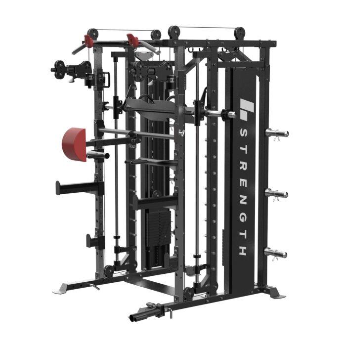 Multigym B20 Carga de disco, Doble Polea, Multipower, Prensa y accesorios