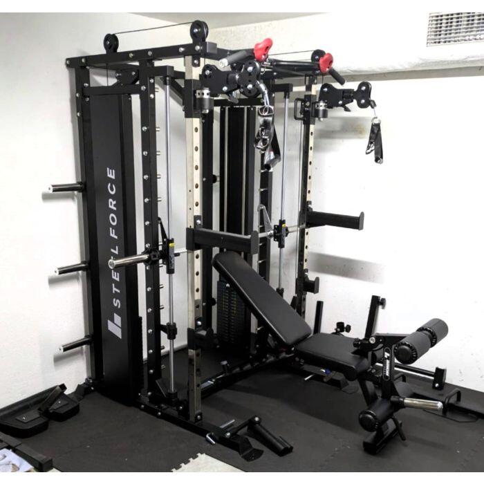 Multigym B20 Carga de disco, Doble Polea, Multipower, Prensa y accesorios