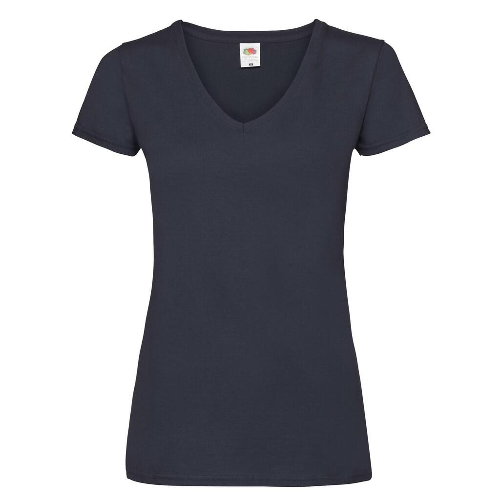 Womens/Ladies Valueweight V Neck TShirt (Deep Navy)