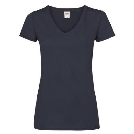 Dames Valueweight V Hals Tshirt (Zwart)