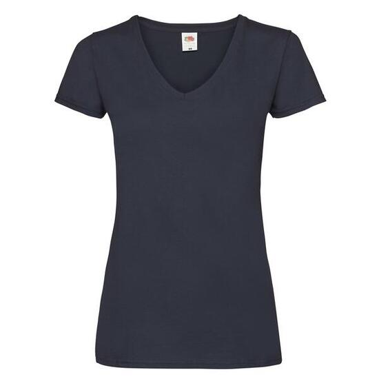 Dames Valueweight V Hals Tshirt (Deep Navy)