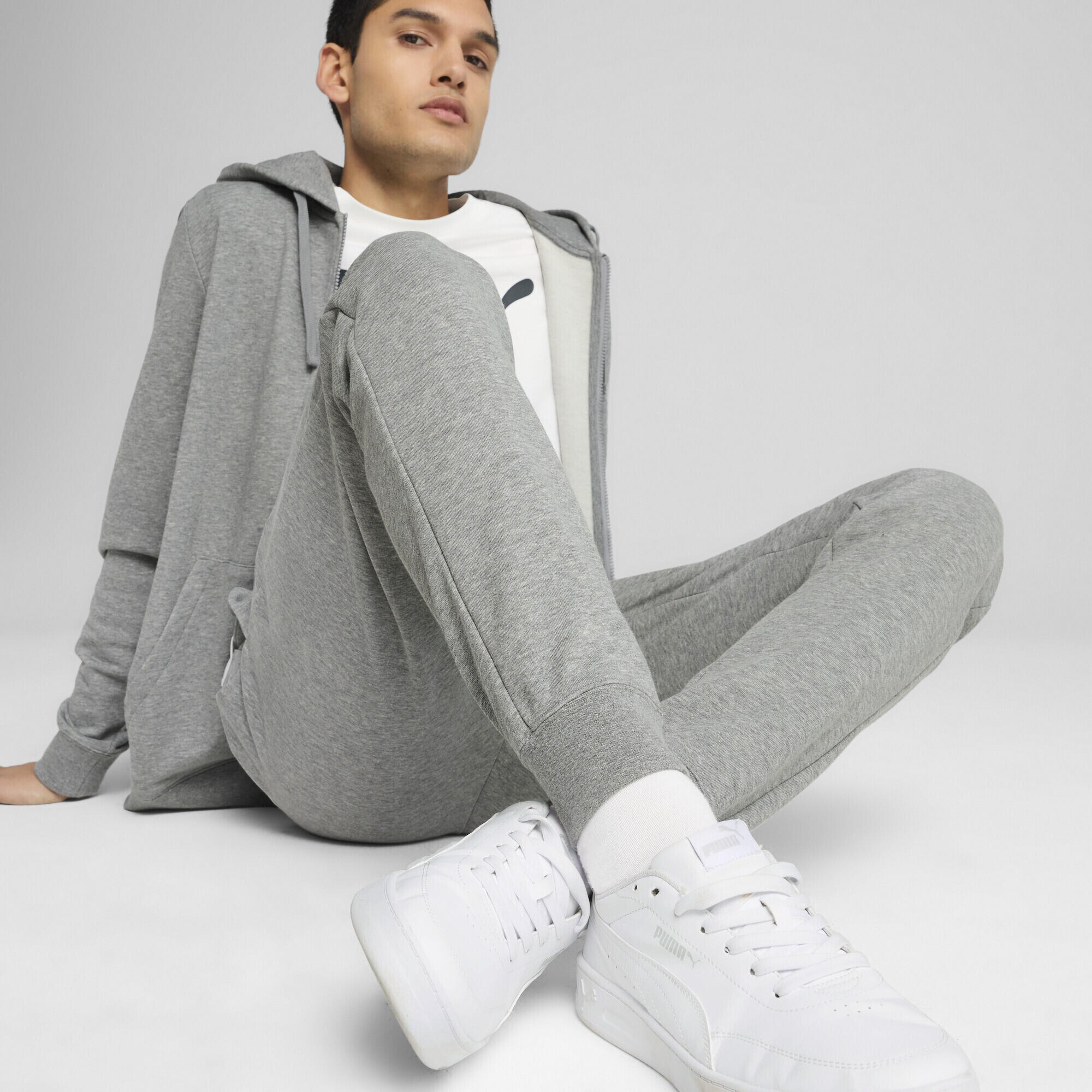 Essentials No. 1 Logo Slim Jogginghose Herren PUMA Medium Gray Heather 3/7