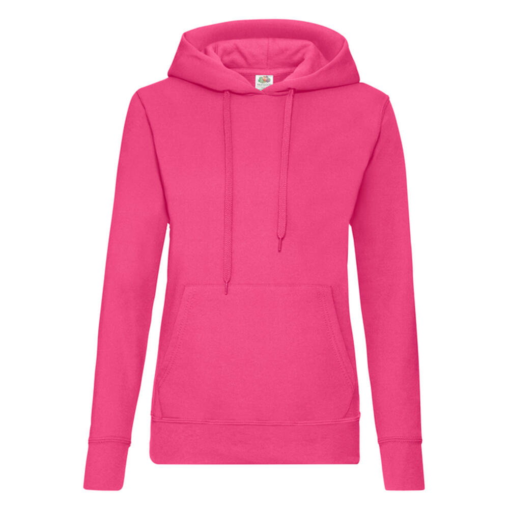 FRUIT OF THE LOOM Dames Klassieke Hoodie (Fuchsia)