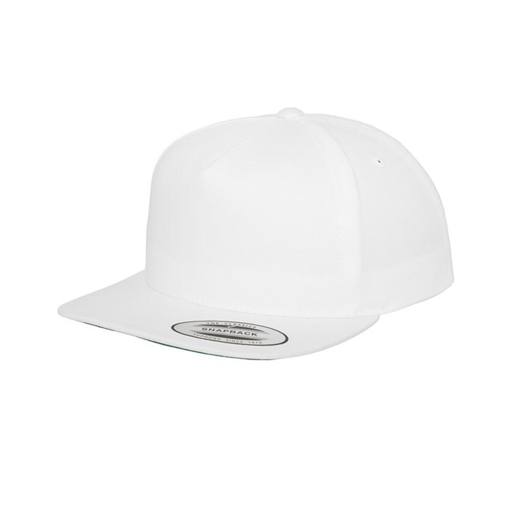 FLEXFIT Boné clássico de 5 painéis com fecho de correr Branco