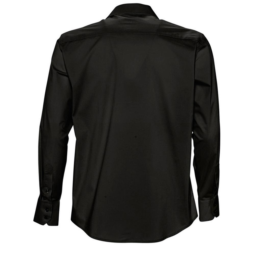 Brighton Camicia Maniche Lunghe Da Lavoro Uomo SOLS Nero 2/5