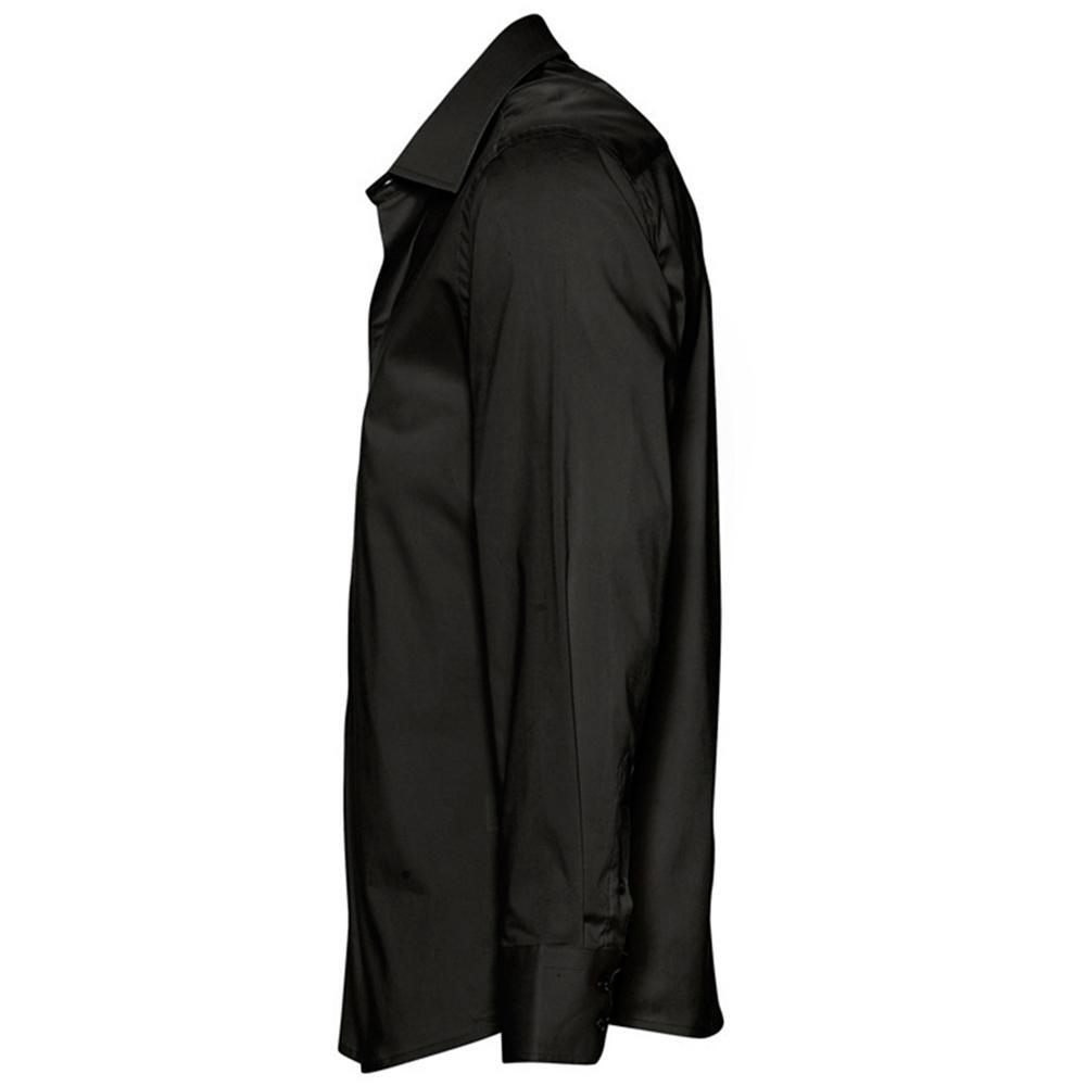 Brighton Camicia Maniche Lunghe Da Lavoro Uomo SOLS Nero 3/5