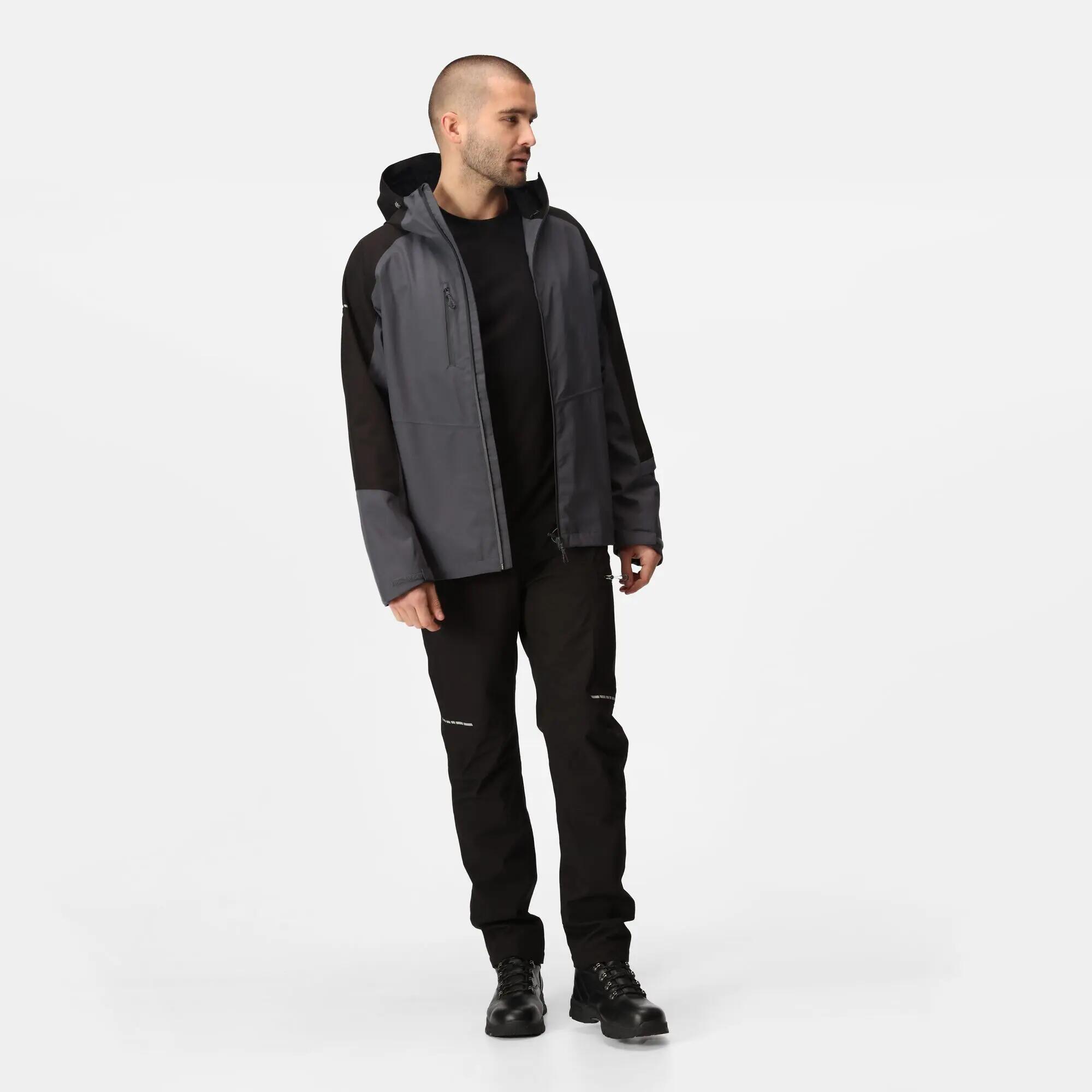 Herren Wandern Jacke Wasserdicht - X-Pro Beacon, grau und schwarz 3/7