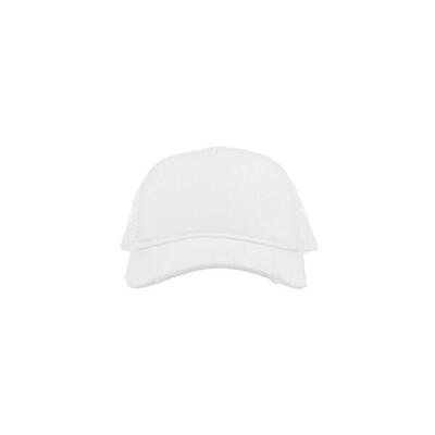 Rapper vernietigd 5 paneel verweerde trucker cap (zwart/zwart)