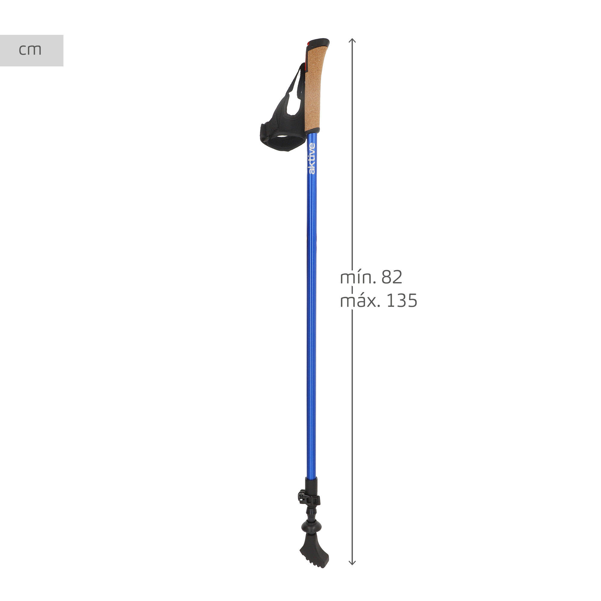 Aktive Set bastões de trekking extensíveis 85-135 cm 2 seg c/punho de borracha 4/7