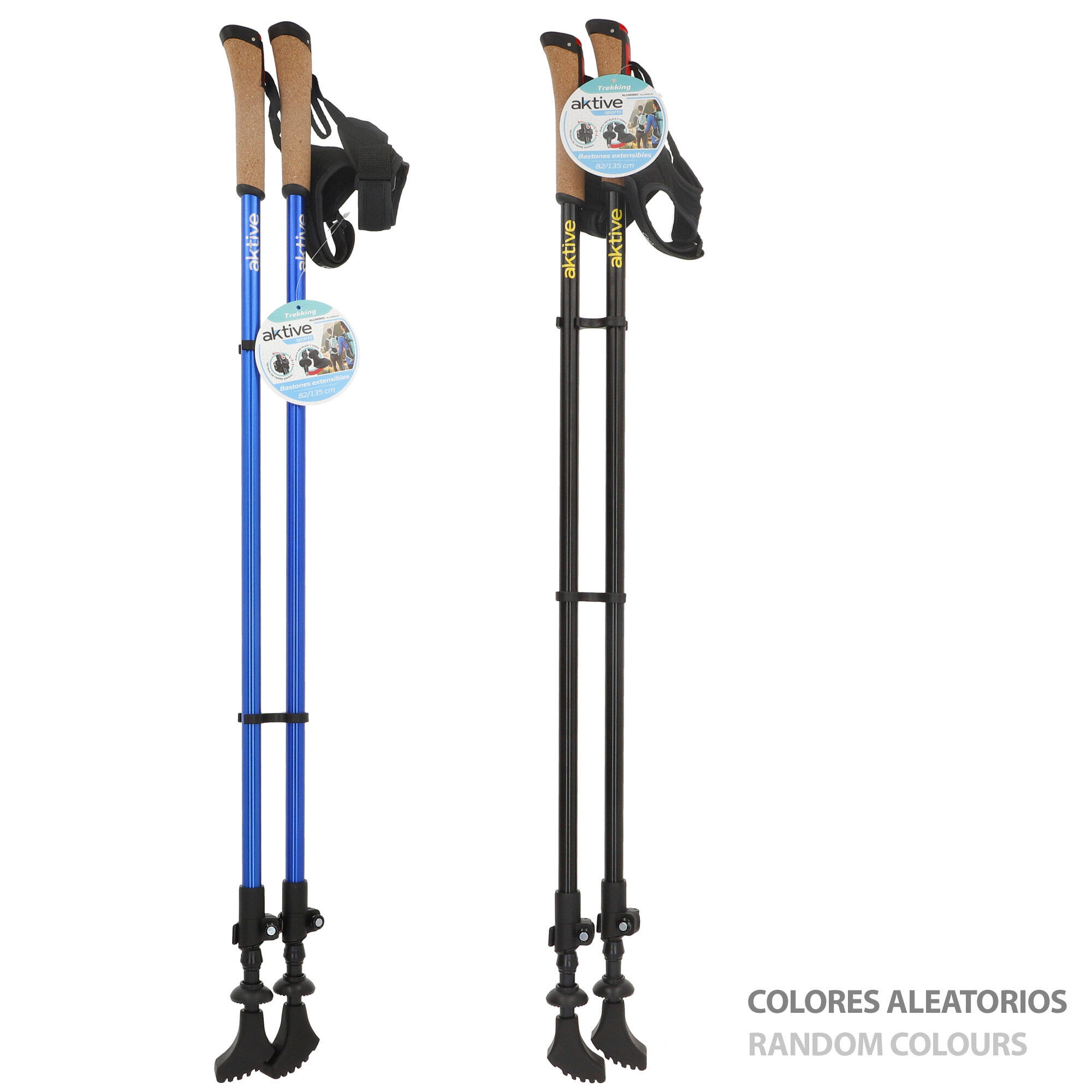 Aktive Set bastões de trekking extensíveis 85-135 cm 2 seg c/punho de borracha 2/7