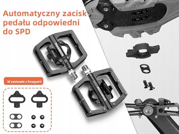 Pedały dwustronne 2 w 1 (SPD i platforma) - ROCKBROS PD15