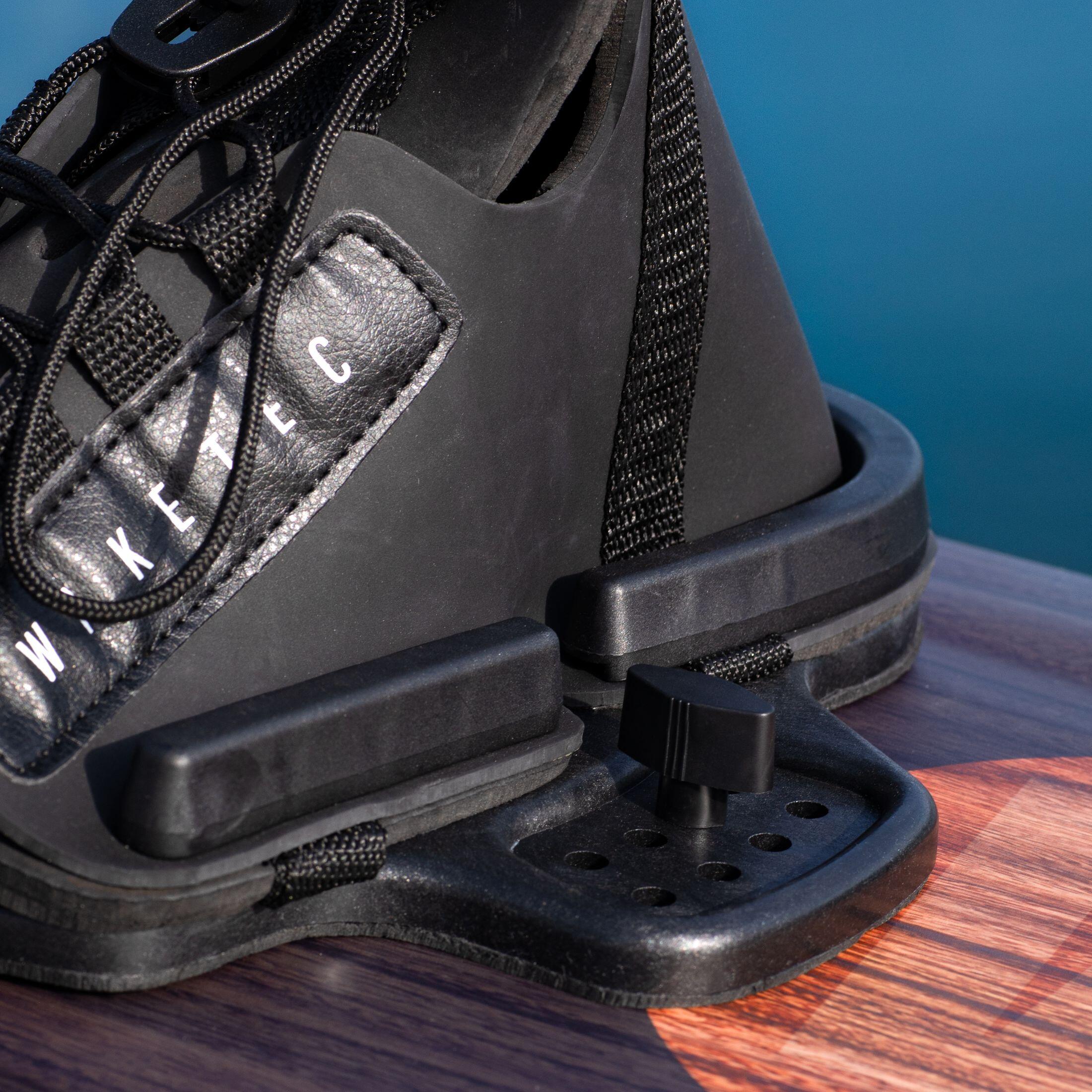 Wakeboard Bindung OnSet Open-Toe Schnürung Anfänger schwarz 6/7