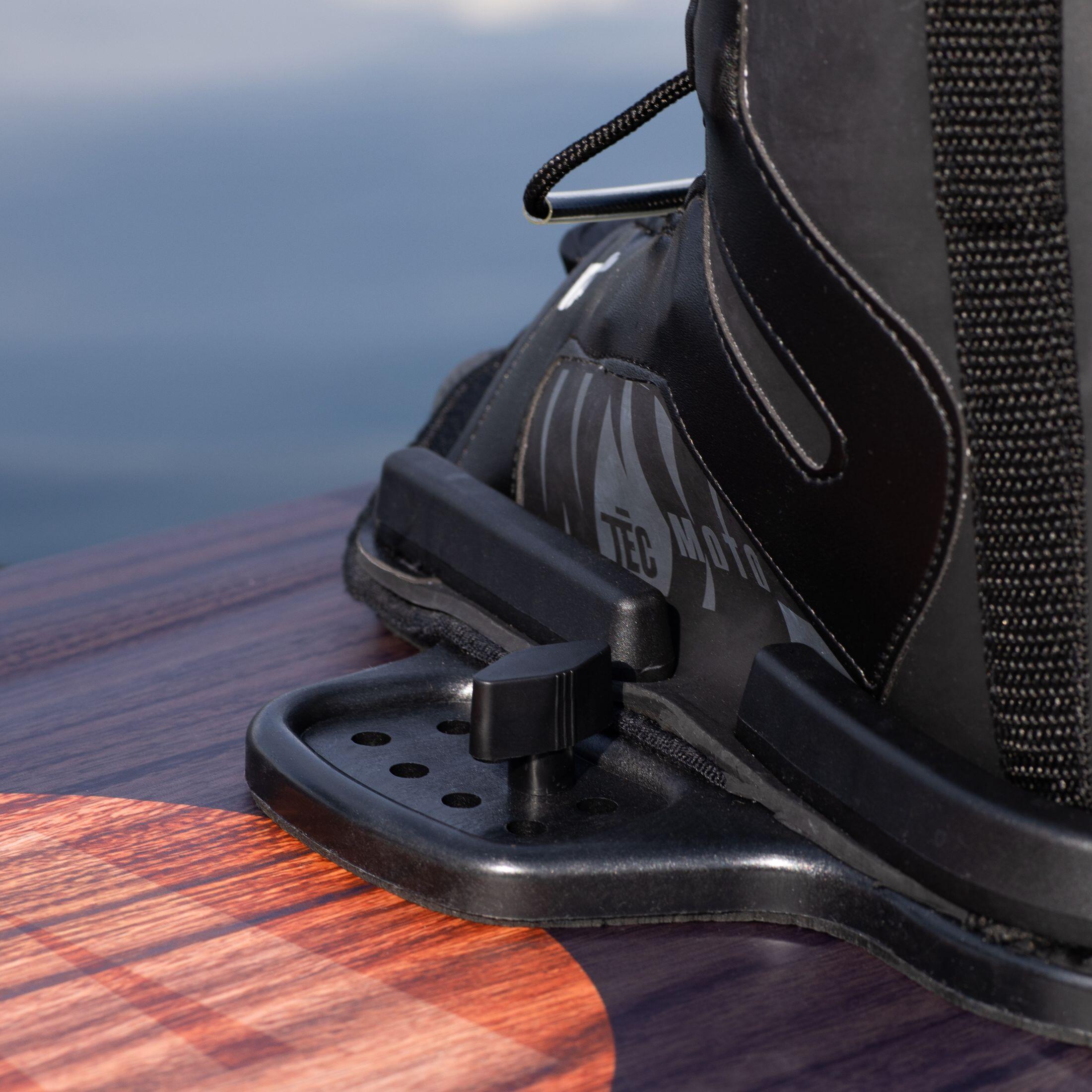 Wakeboard Bindung Moto Open-Toe Schnürung Kinder/Erwachsene schwarz 5/7