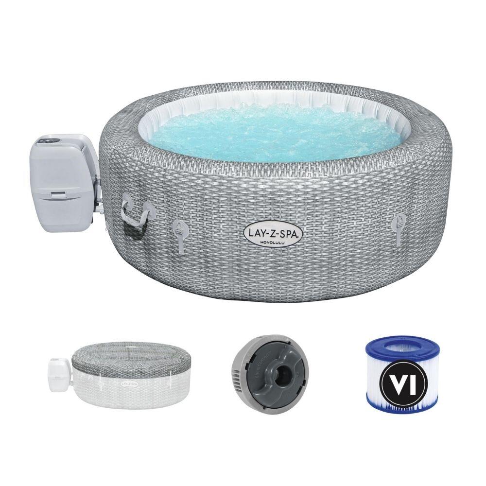 Bestway - Bestway Lay-z-spa Airjet Honolulu 4 - 6 P. - Spa - Gris - Taille Unique - Decathlon