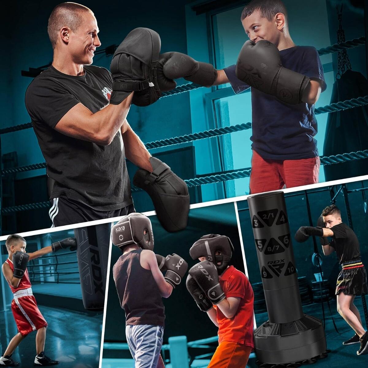Guantoni Boxe RDX F6 Kids – Nero/Oro – 6oz 4/7