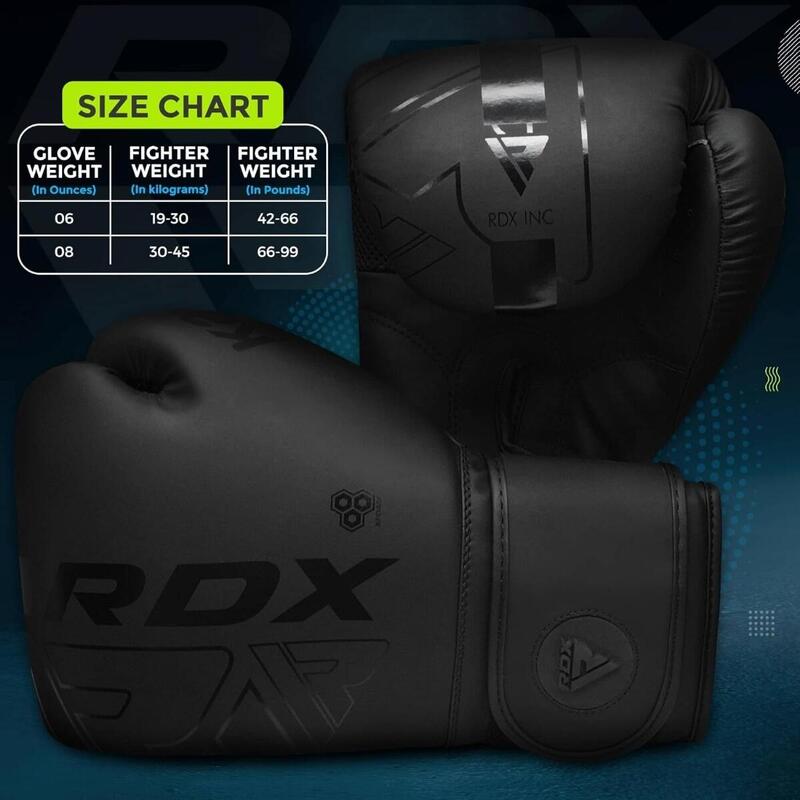 Treinando com luvas de boxe Kara F6 - 8 onças de preto