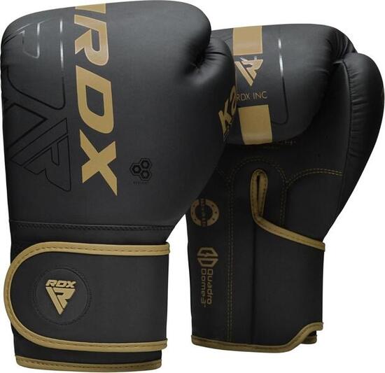 Gants de boxe RDX F6 Kara – Noir/Or – 10oz