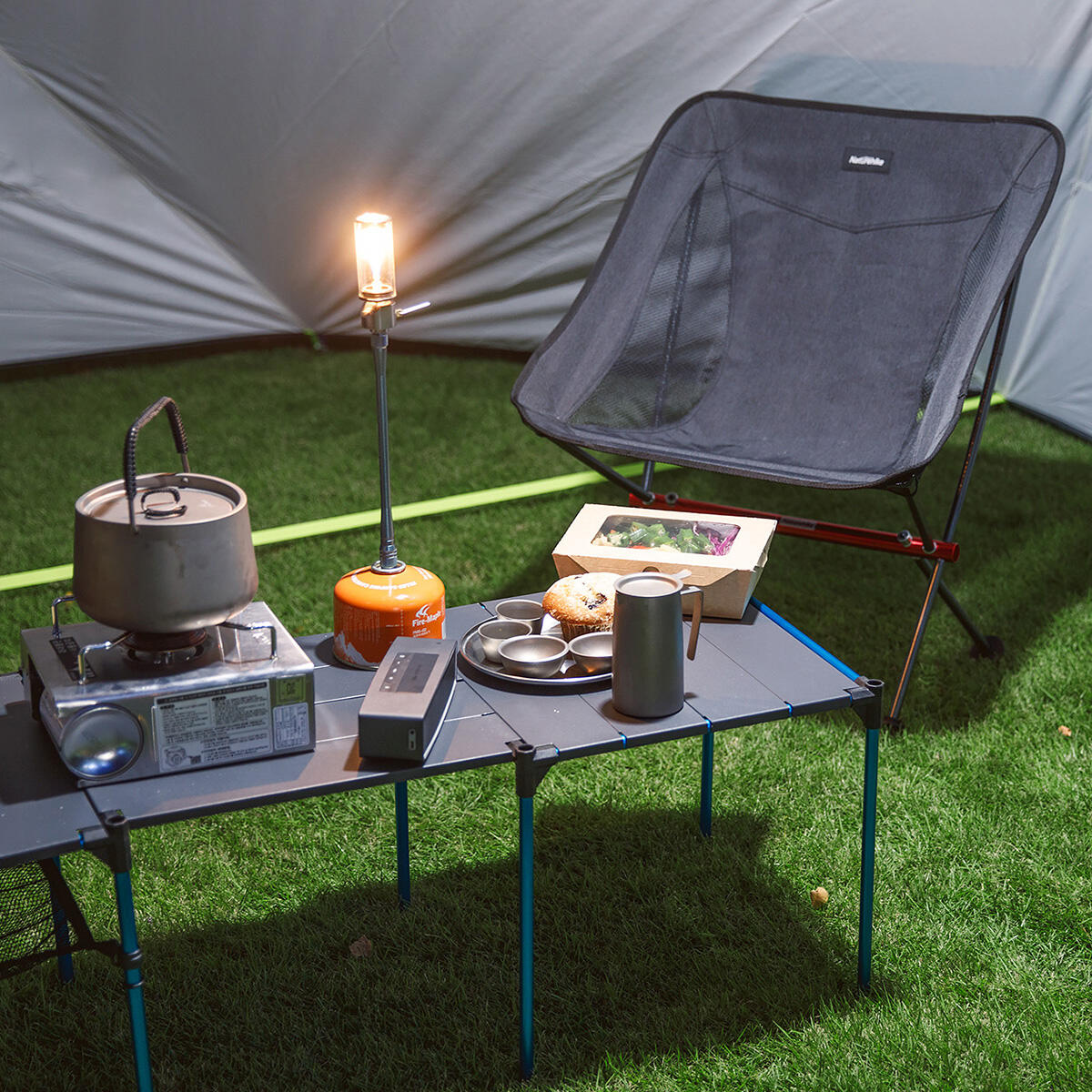Silla plegable Camping Playa Naturehike duradera, liviana y portátil Negra 5/6
