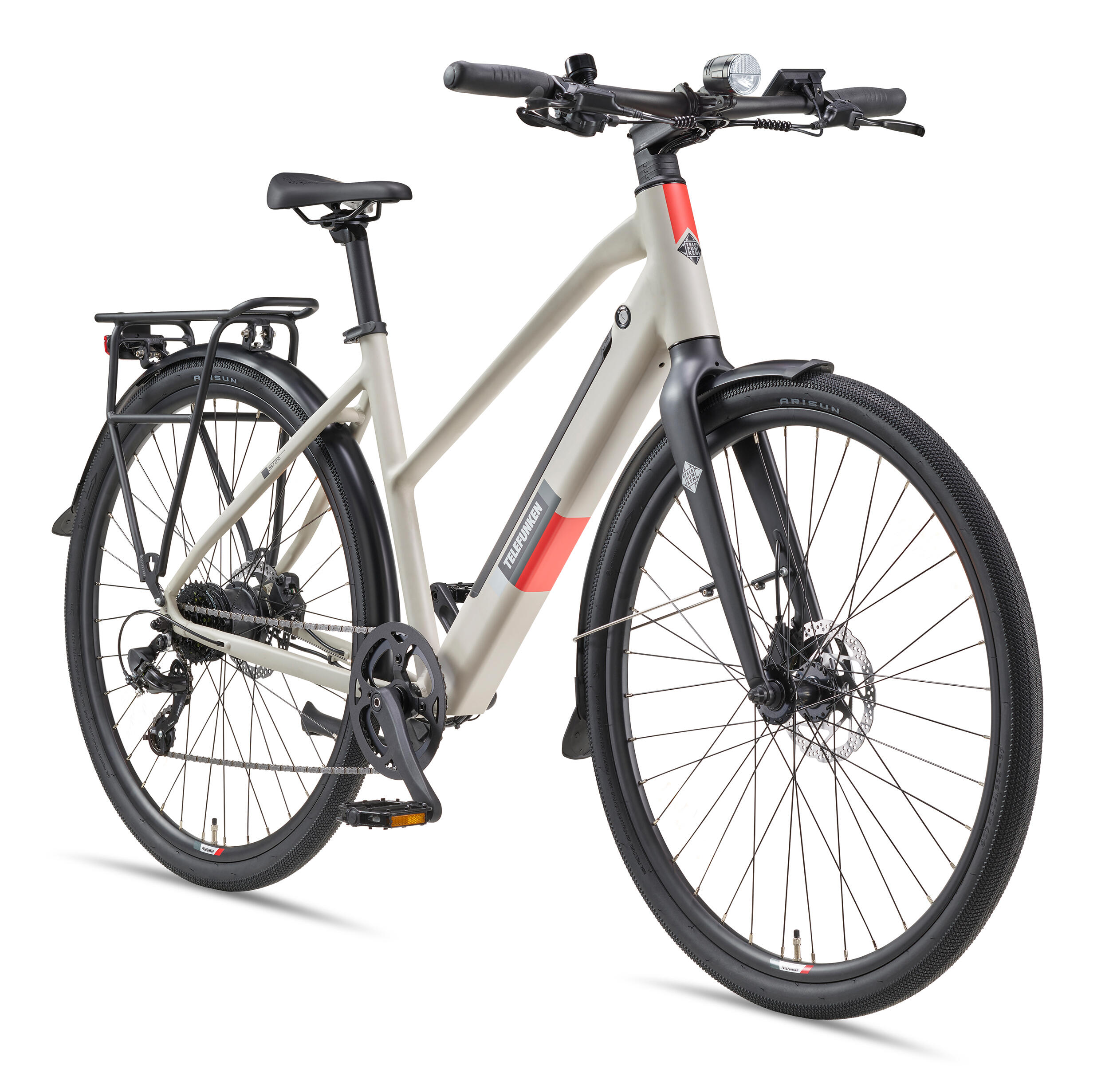 TELEFUNKEN E-Bike UH210 28 Zoll 7-Gang Pedelec City Elektrofahrrad Damen leicht grau