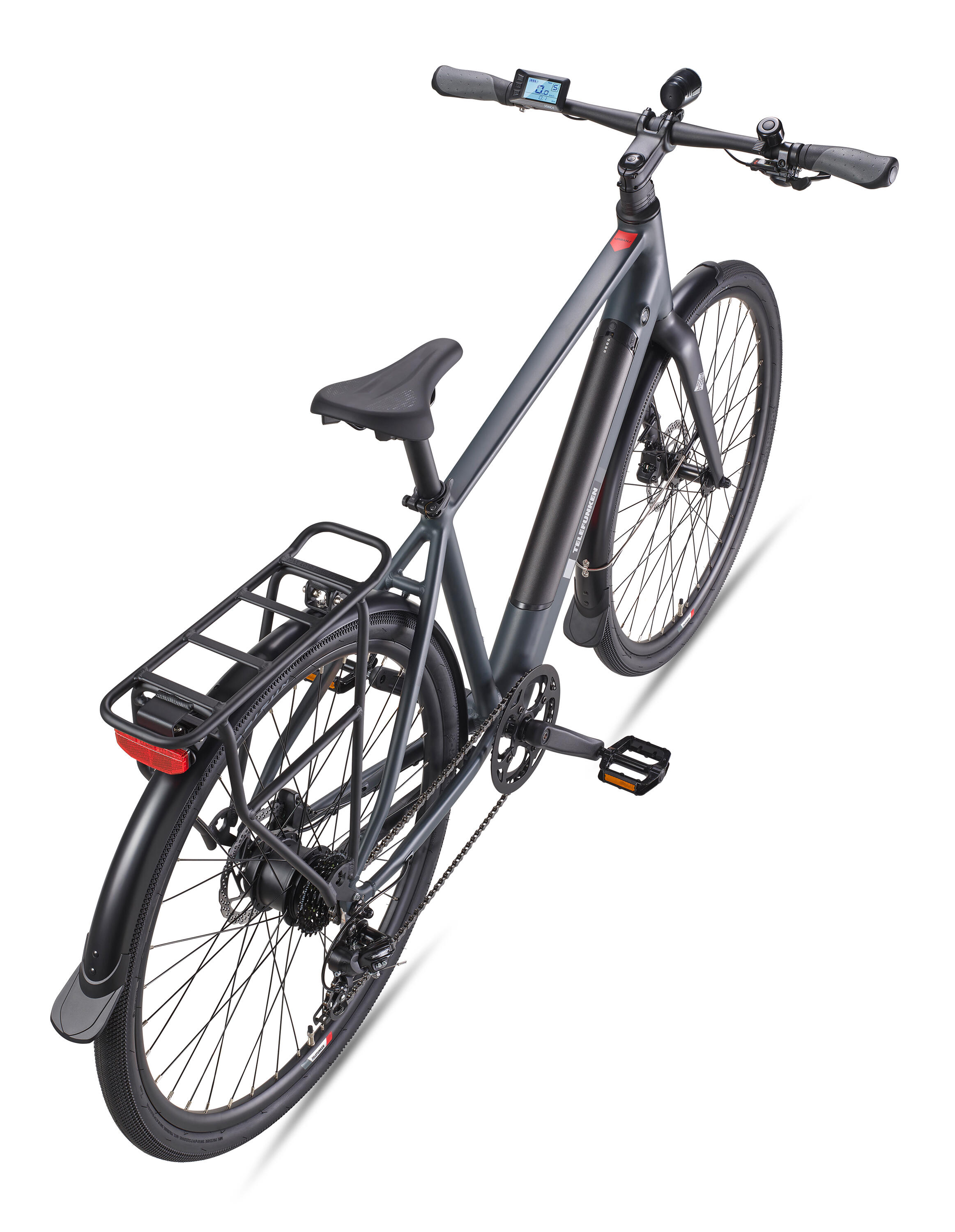 E-Bike UH210 28 Zoll 7-Gang Pedelec City Elektrofahrrad Herren leicht grau 3/7