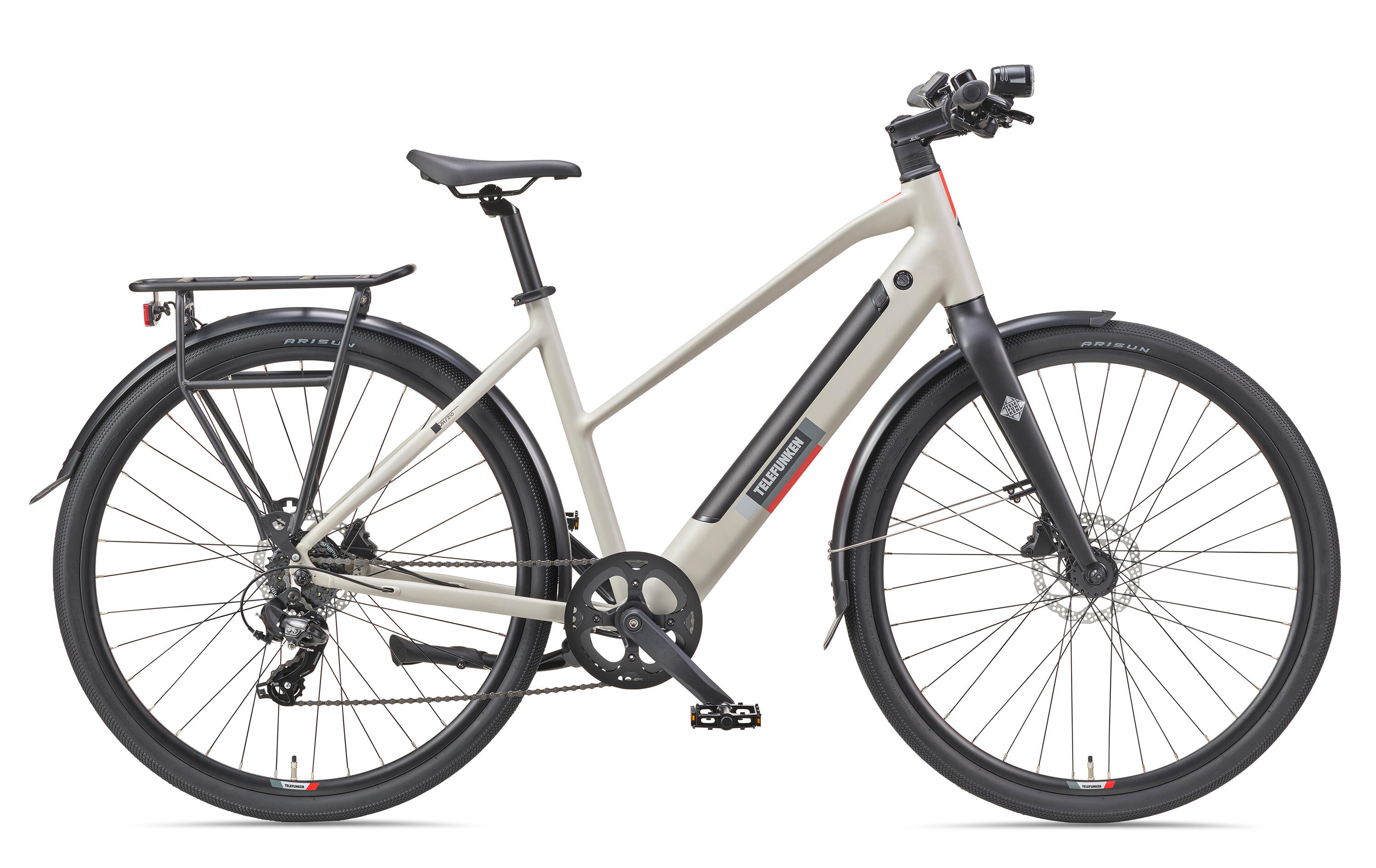 E-Bike UH210 28 Zoll 7-Gang Pedelec City Elektrofahrrad Damen leicht grau 2/7