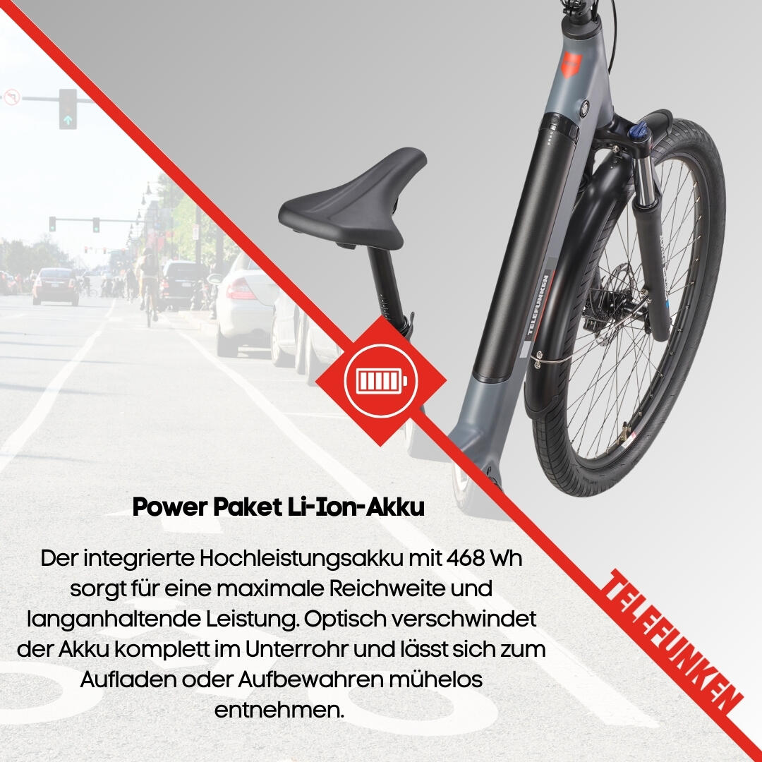 E-Bike SUV500 27,5 Zoll 7-Gang Pedelec City Elektrofahrrad Mittelmotor 468 Wh 6/7